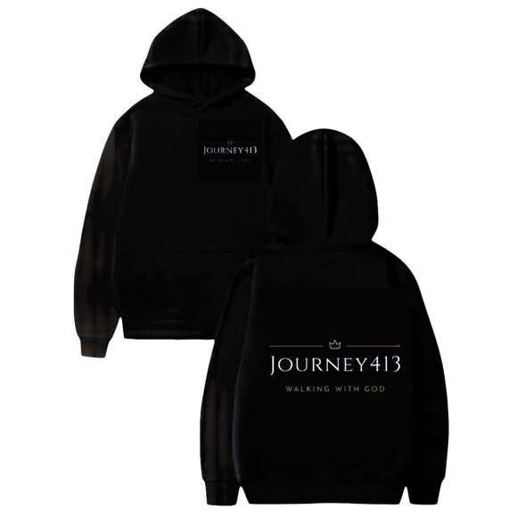 JOURNEY413 Sweaters - NEW - JOURNEY 413 T HOODIE SWEATER WALKING WITH GOD BLACK SZ- L
